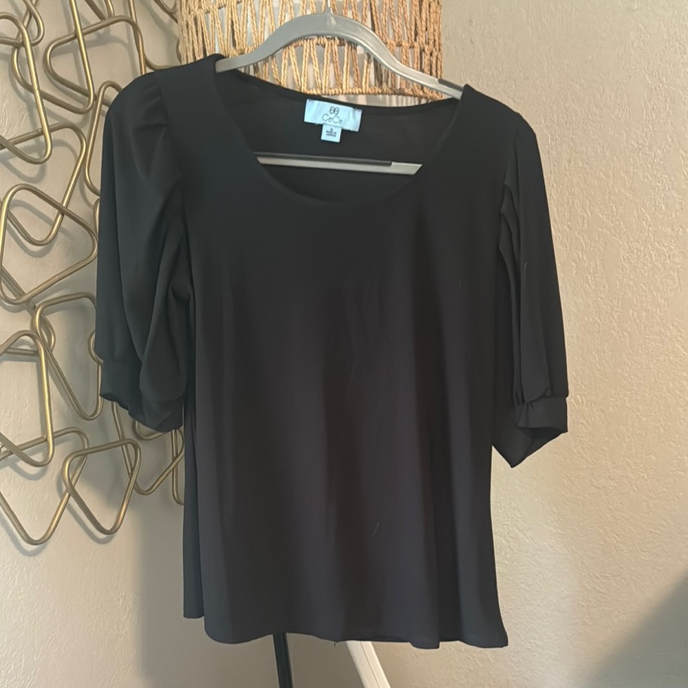 Cato Black Puff Sleeve Blouse